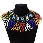 Collier en perles mariage Zoulou - Multicolore