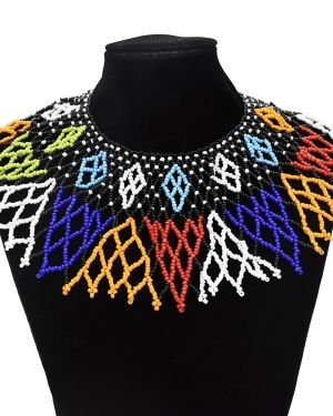 Collier en perles mariage Zoulou – Multicolore