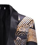 Veste slim imprimé africain - Noir