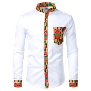 Chemise col mao homme - Kente