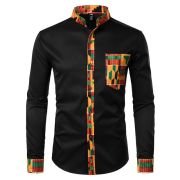 Chemise col mao homme - Kente